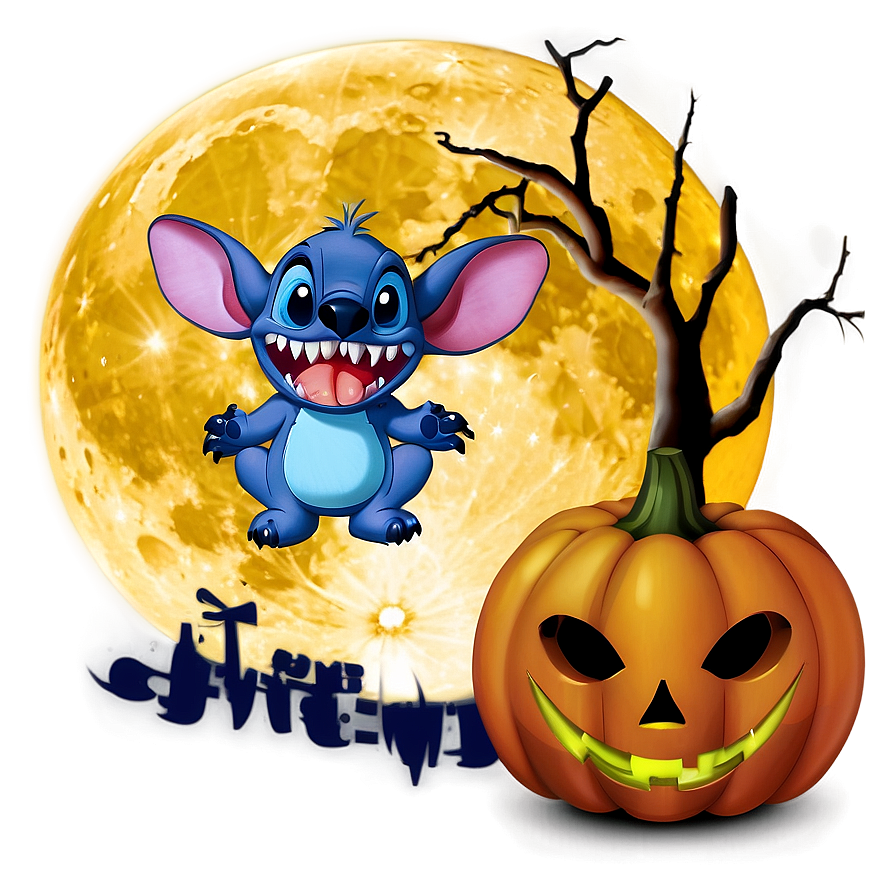 Stitch Halloween Full Moon Png 54