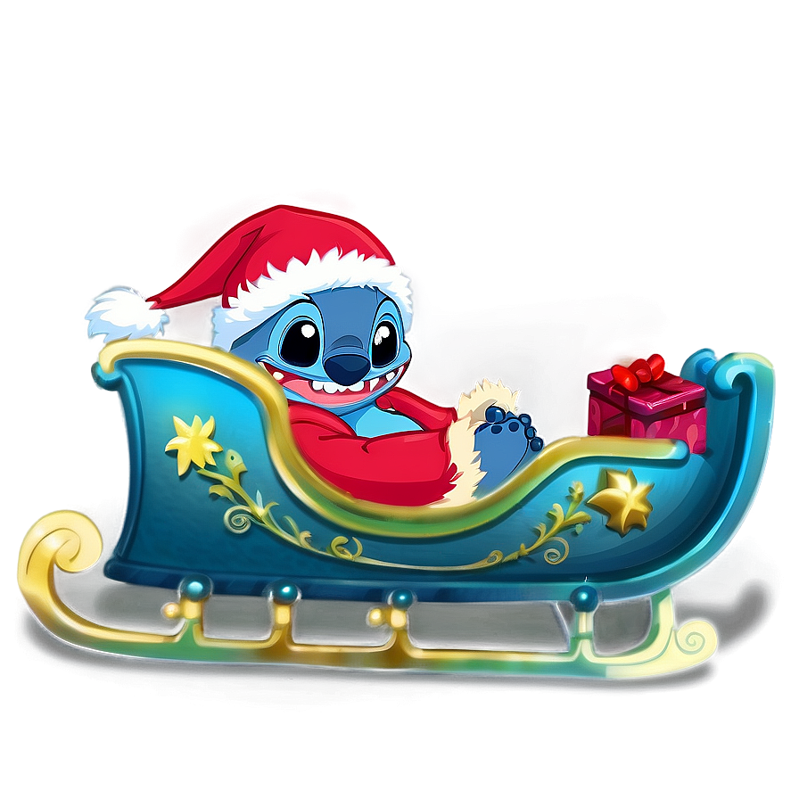 Stitch Riding Sleigh Png Kaq