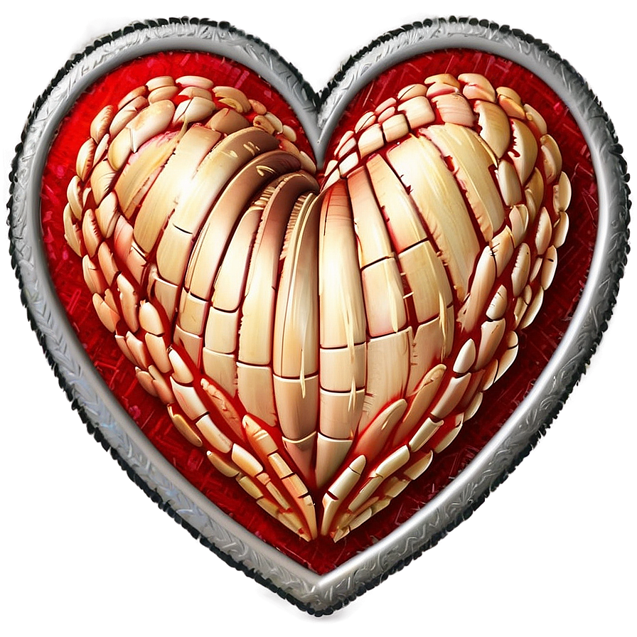 Stitched Heart Clipart Texture Png 80