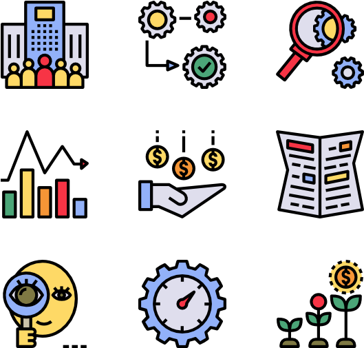 Stock Market Analysis Icons Set