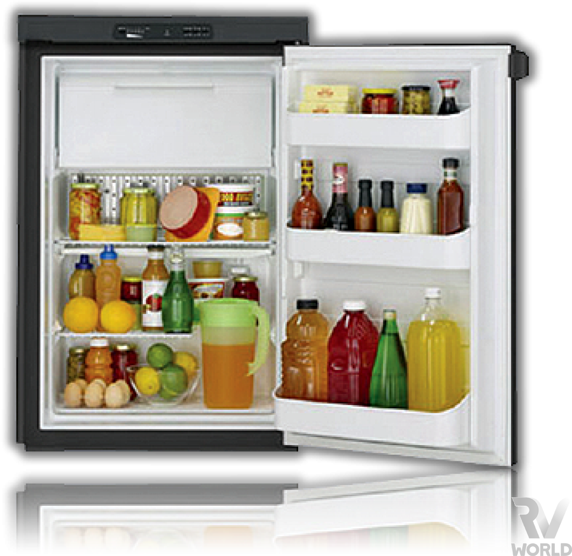 Stocked Single Door Refrigerator Interior