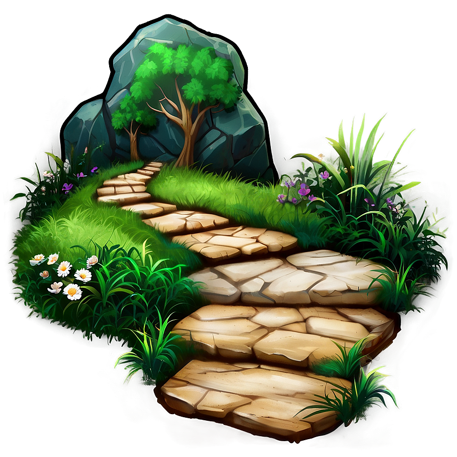 Stone Path In Grass Png 06202024