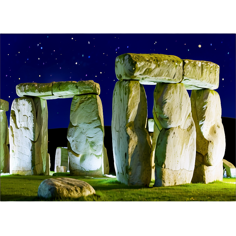 Stonehenge Illuminated At Night Png Ovk77