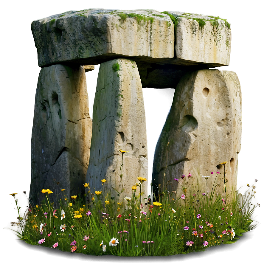 Stonehenge Surrounded By Wildflowers Png Fgf