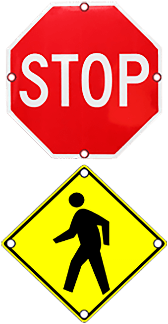 Stopand Pedestrian Crossing Signs