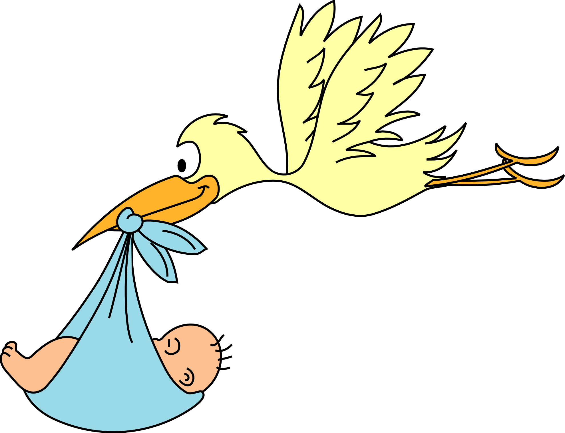 Stork Delivering Baby Cartoon