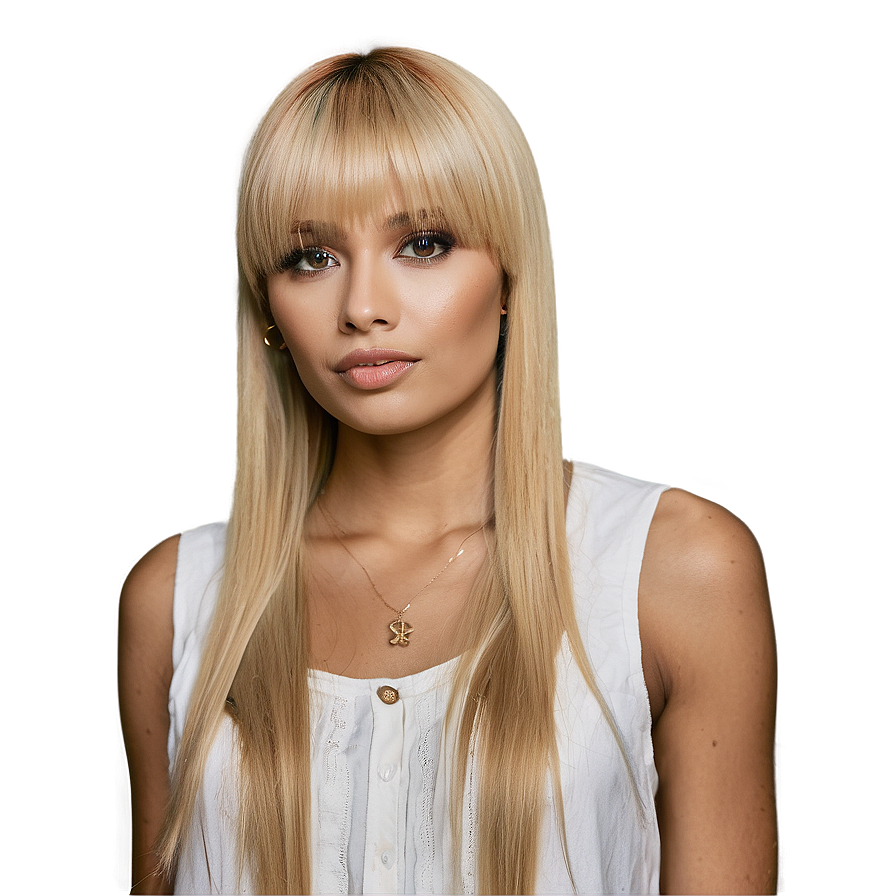 Straight Blonde Bangs Png 06282024