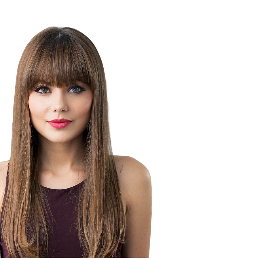 Straight Hair With Bangs Png 38