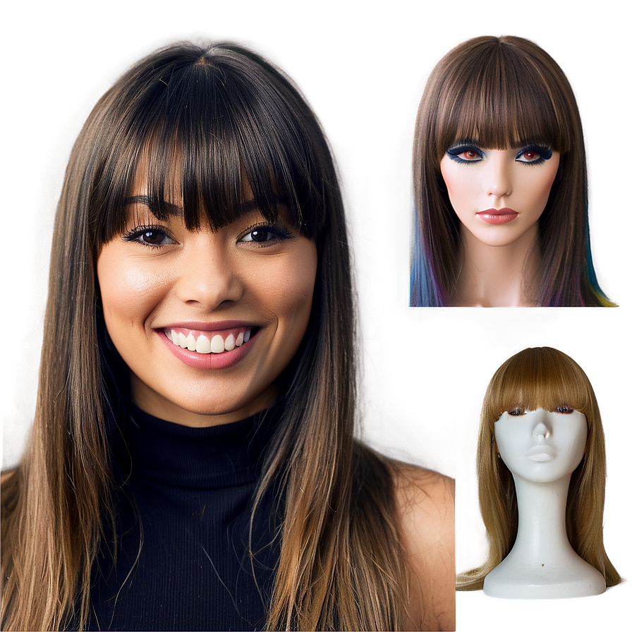 Straight Hair With Bangs Png 46