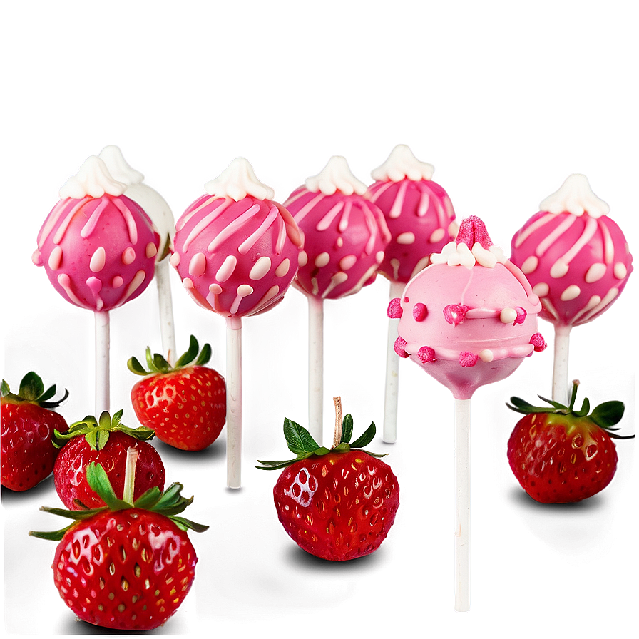 Strawberry Cake Pops Png Vst