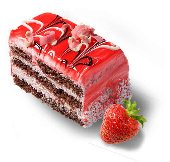 Strawberry Chocolate Layer Cake Slice