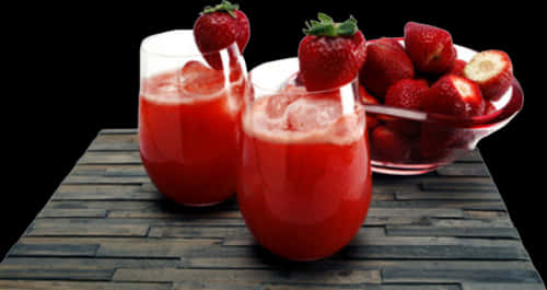 Strawberry Drinksand Fresh Fruit