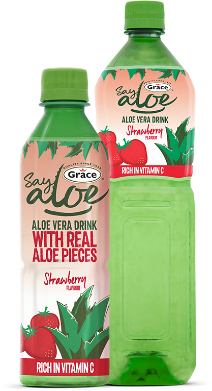 Strawberry Flavored Aloe Vera Drink Bottles