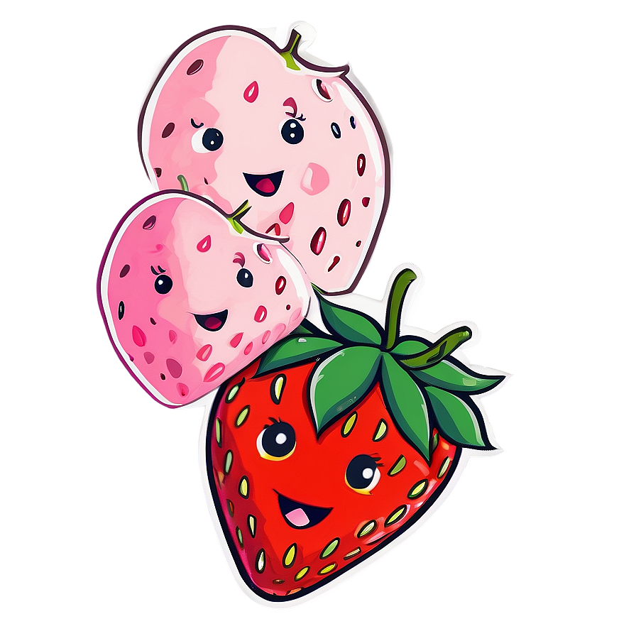 Strawberry Friends Cute Png 06252024