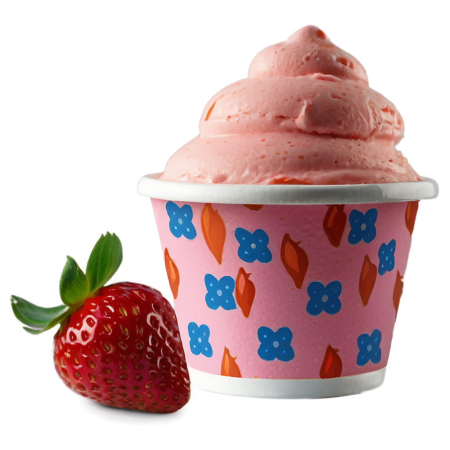 Strawberry Ice Cream Cup Png Crs