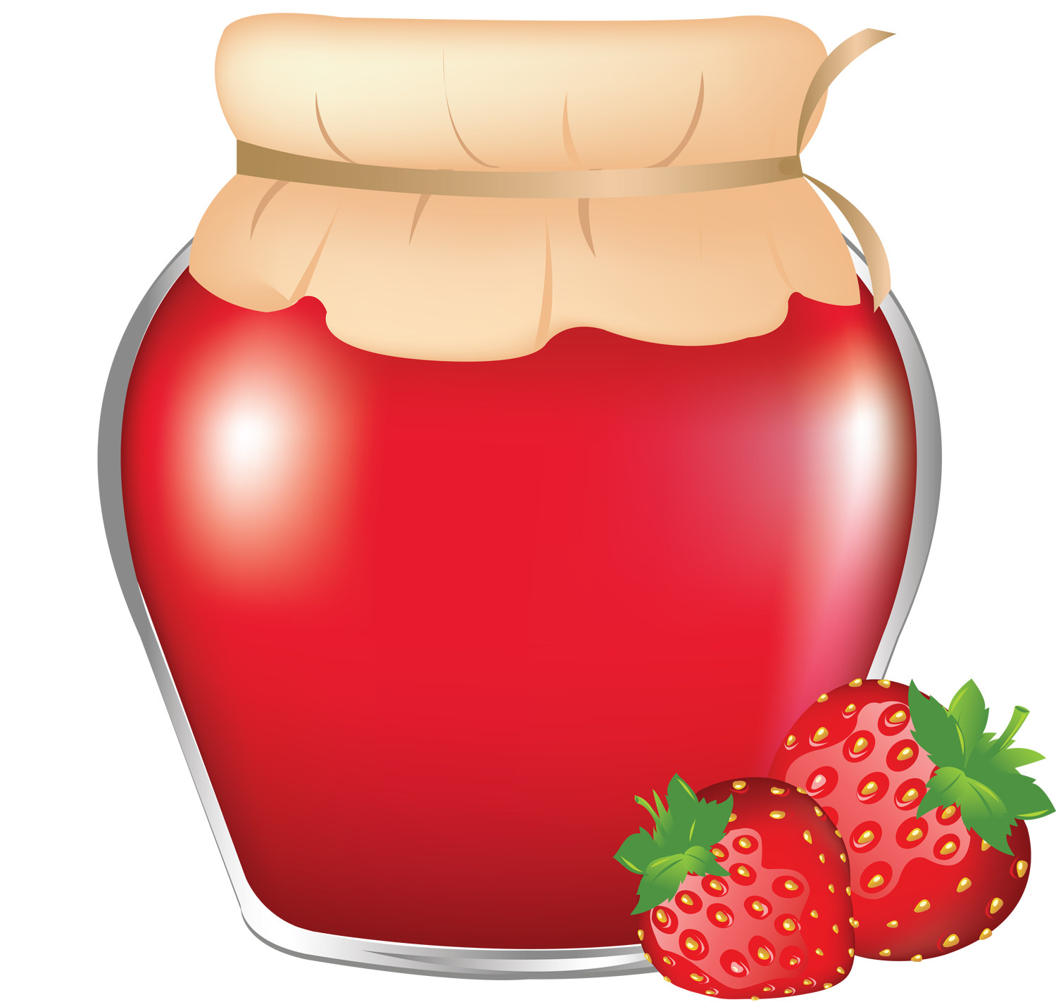 Strawberry Jam Jar Illustration