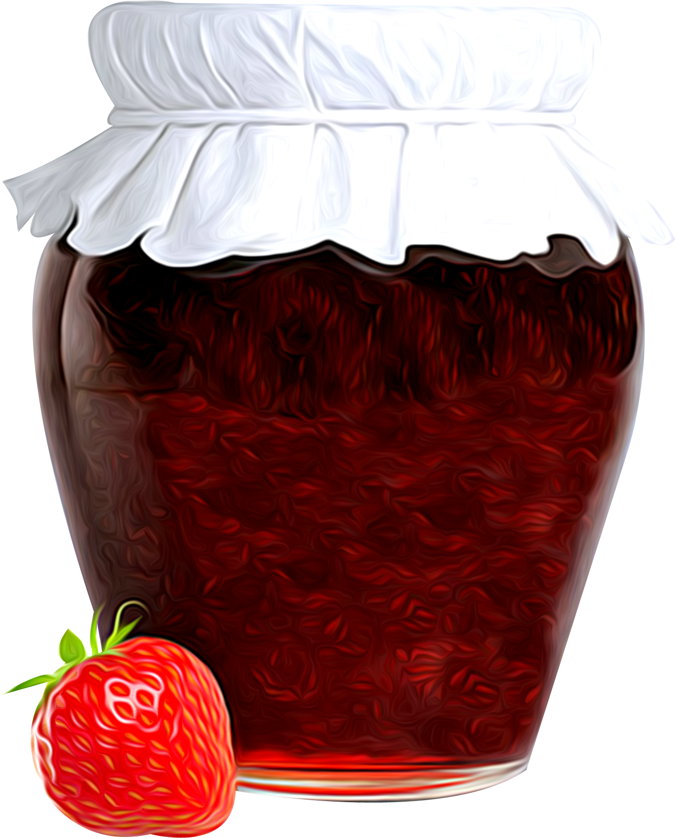 Strawberry Jam Jar Illustration