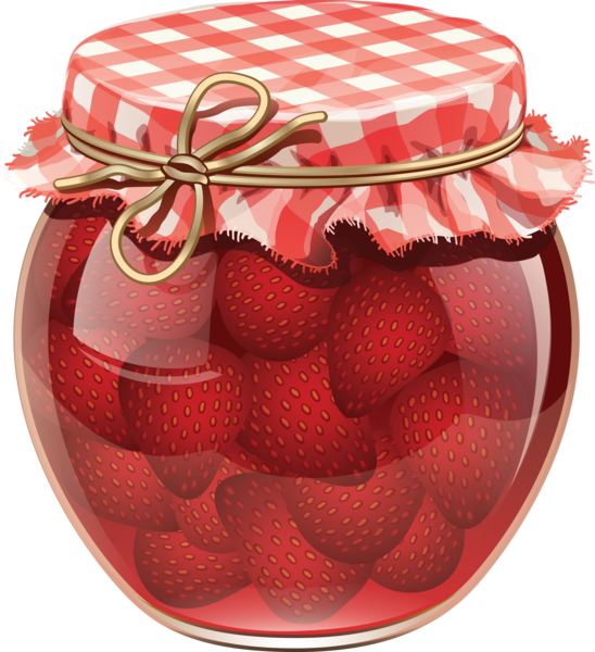 Strawberry Jam Jar Illustration