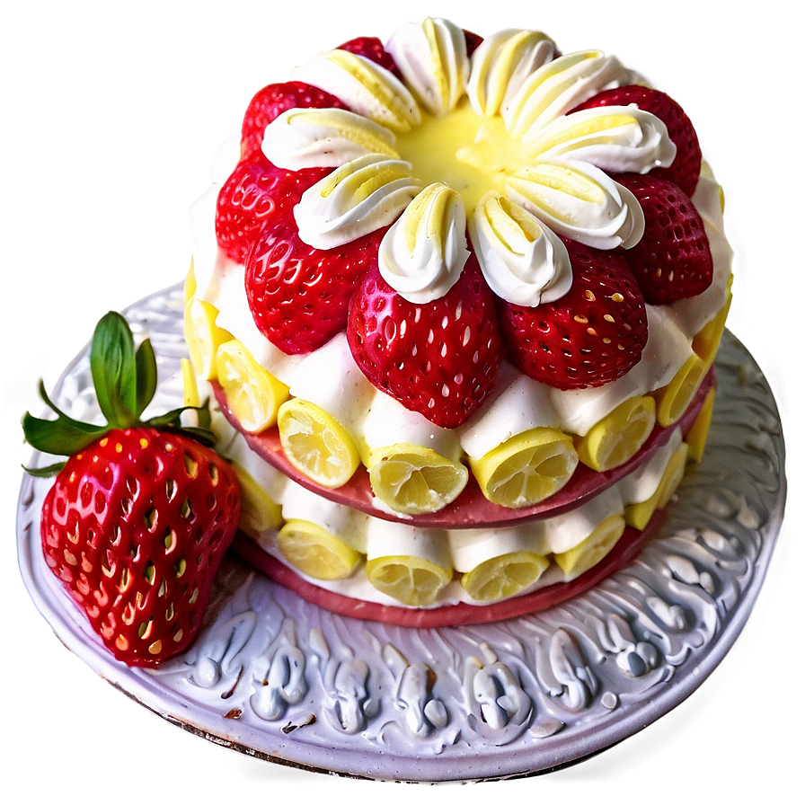 Strawberry Lemon Cake Png Neq92