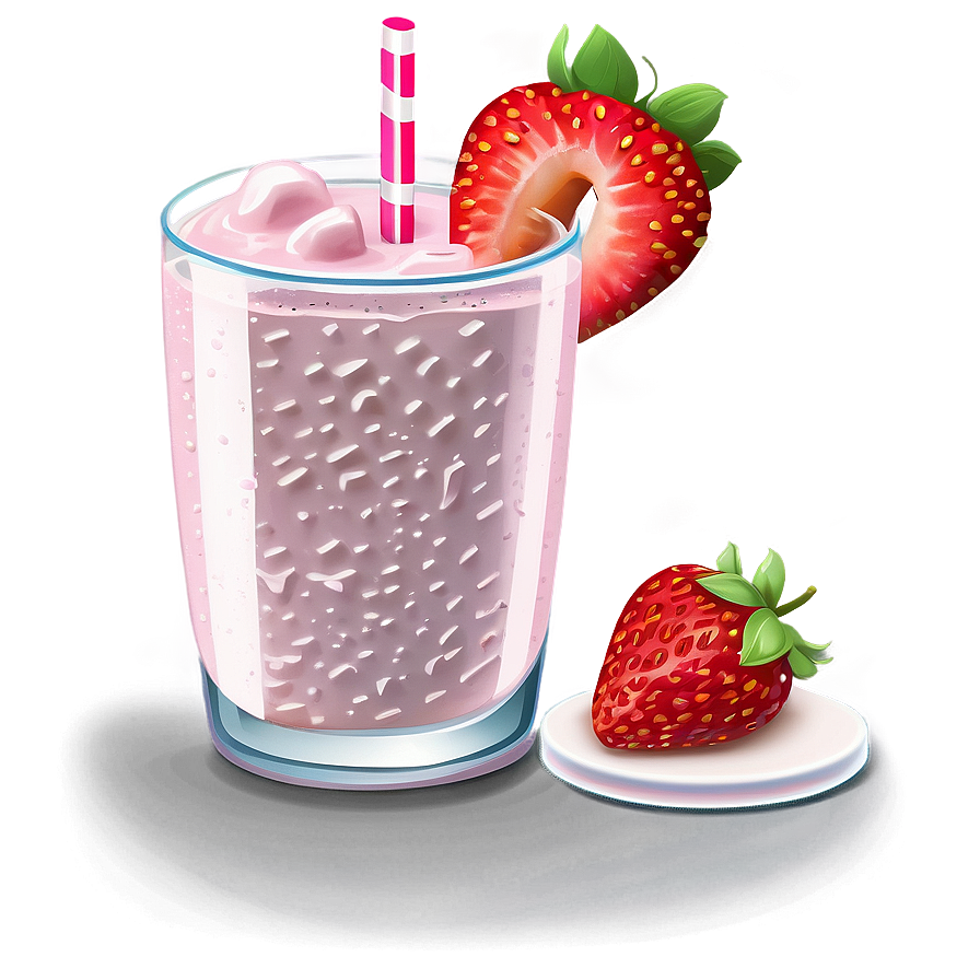 Strawberry Milk And Cookies Png 7