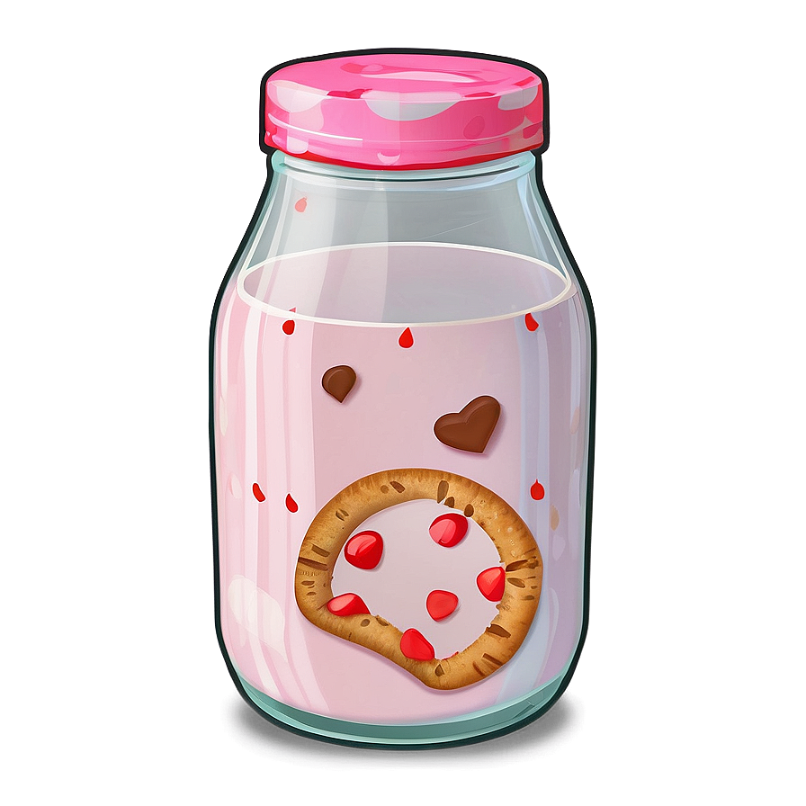 Strawberry Milk And Cookies Png 87