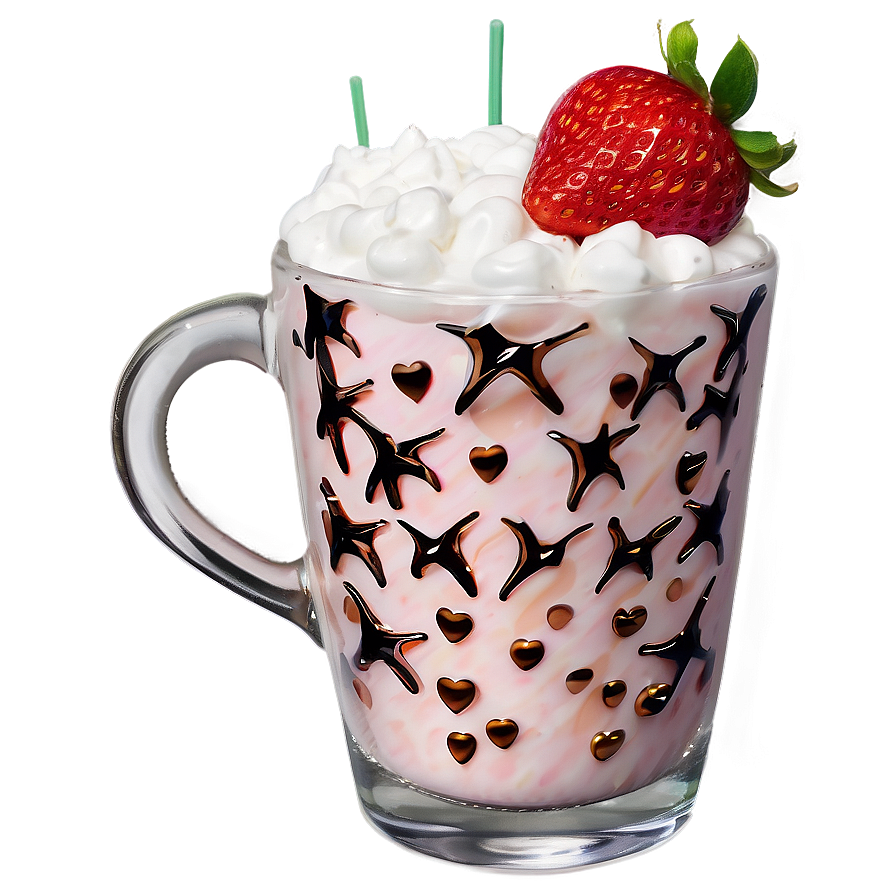 Strawberry Milk Froth Png 12