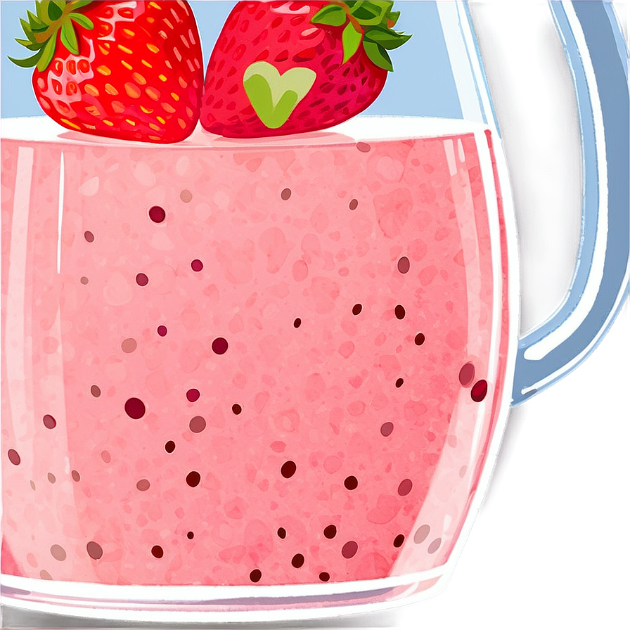 Strawberry Milk In Glass Pitcher Png Lrl