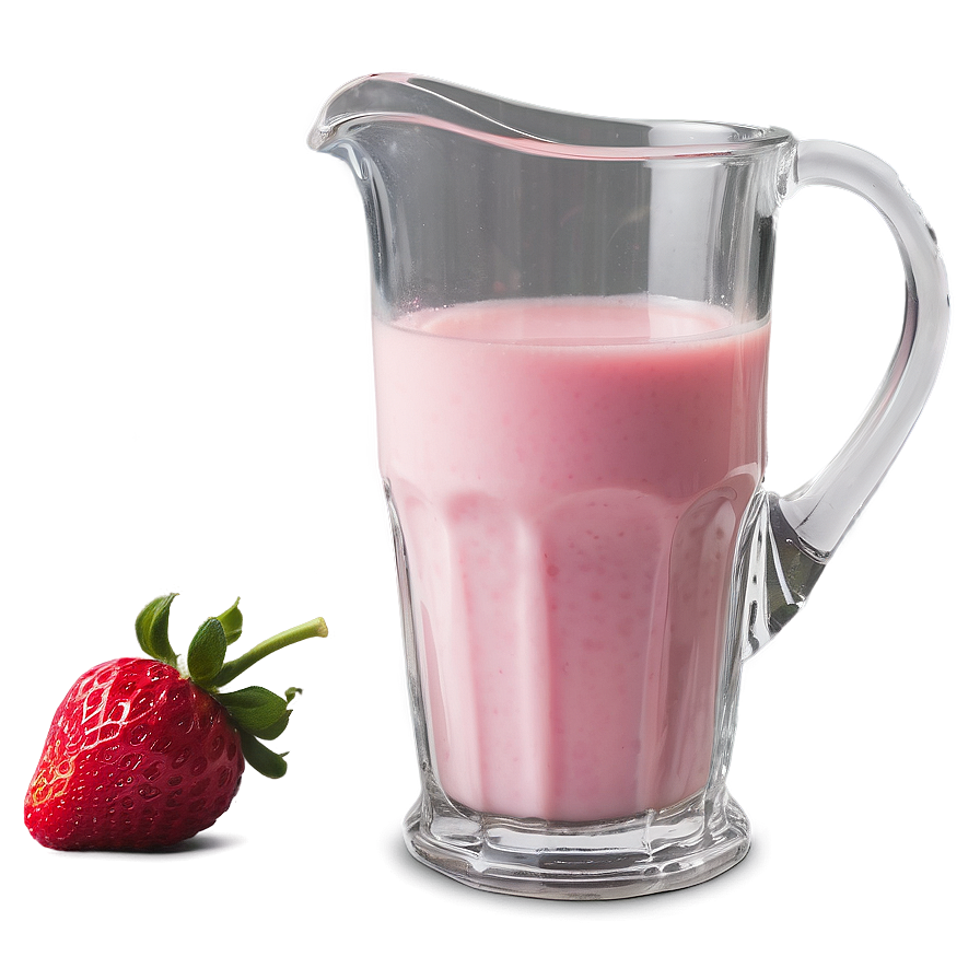 Strawberry Milk In Glass Pitcher Png Svd