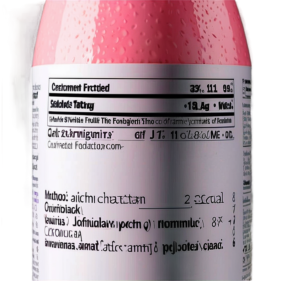 Strawberry Milk Nutrition Facts Png 61