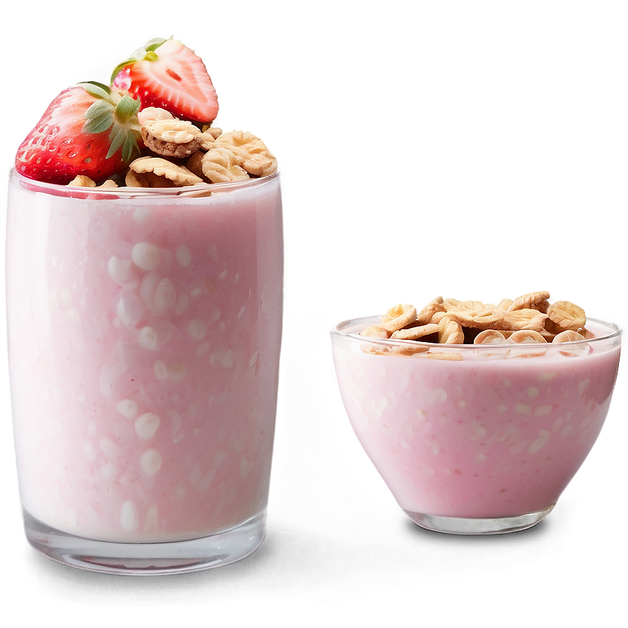 Strawberry Milk With Cereal Png 06252024