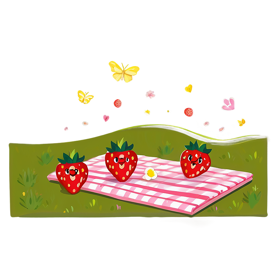 Strawberry Picnic Cute Png Oql