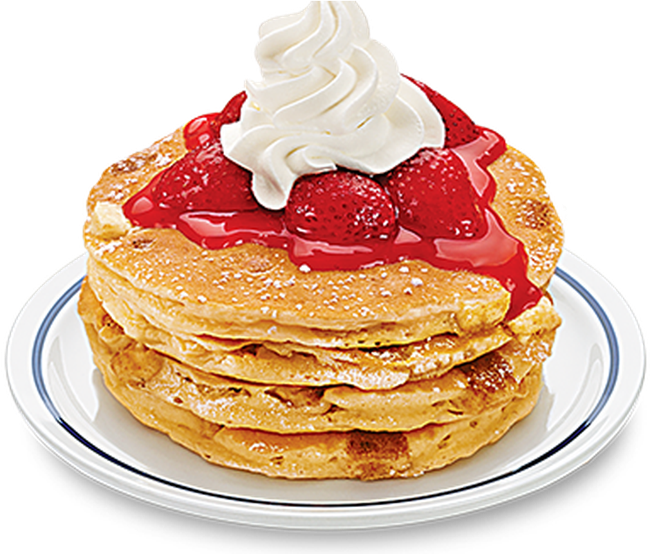 Strawberry Topped Pancakeswith Whipped Cream