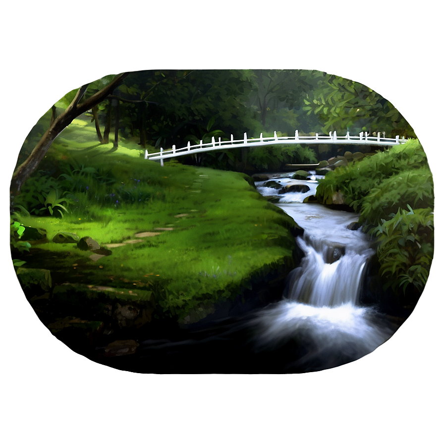 Stream With Footbridge Png 29