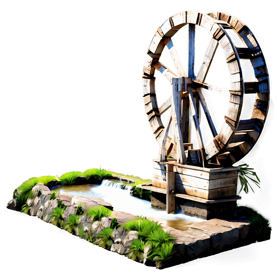 Stream With Waterwheel Png 2