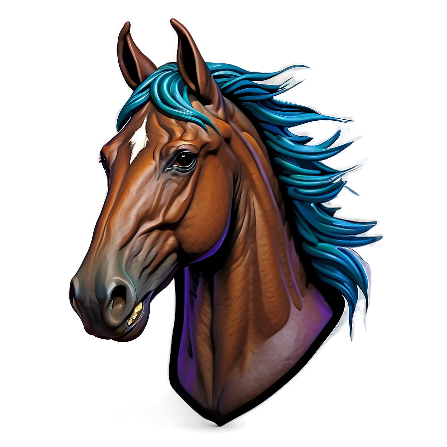 Striking Horse Head Art Png 06122024