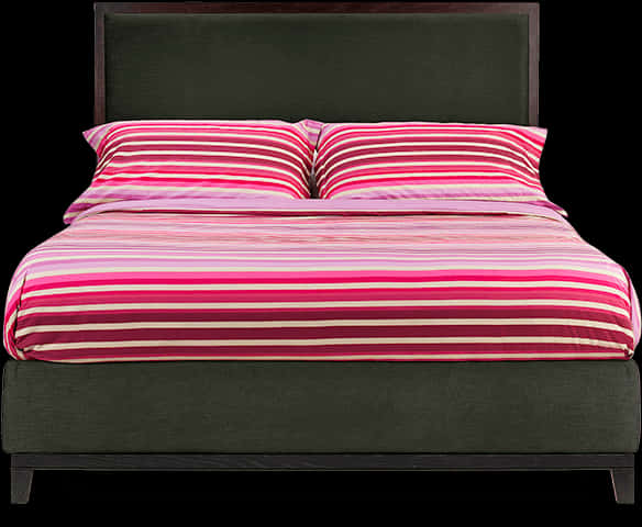 Striped Beddingon Modern Bed