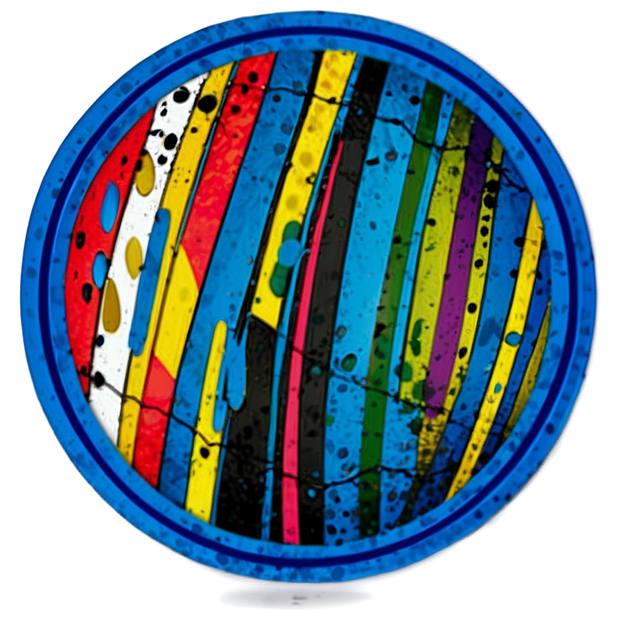 Striped Blue Circle Png 05252024