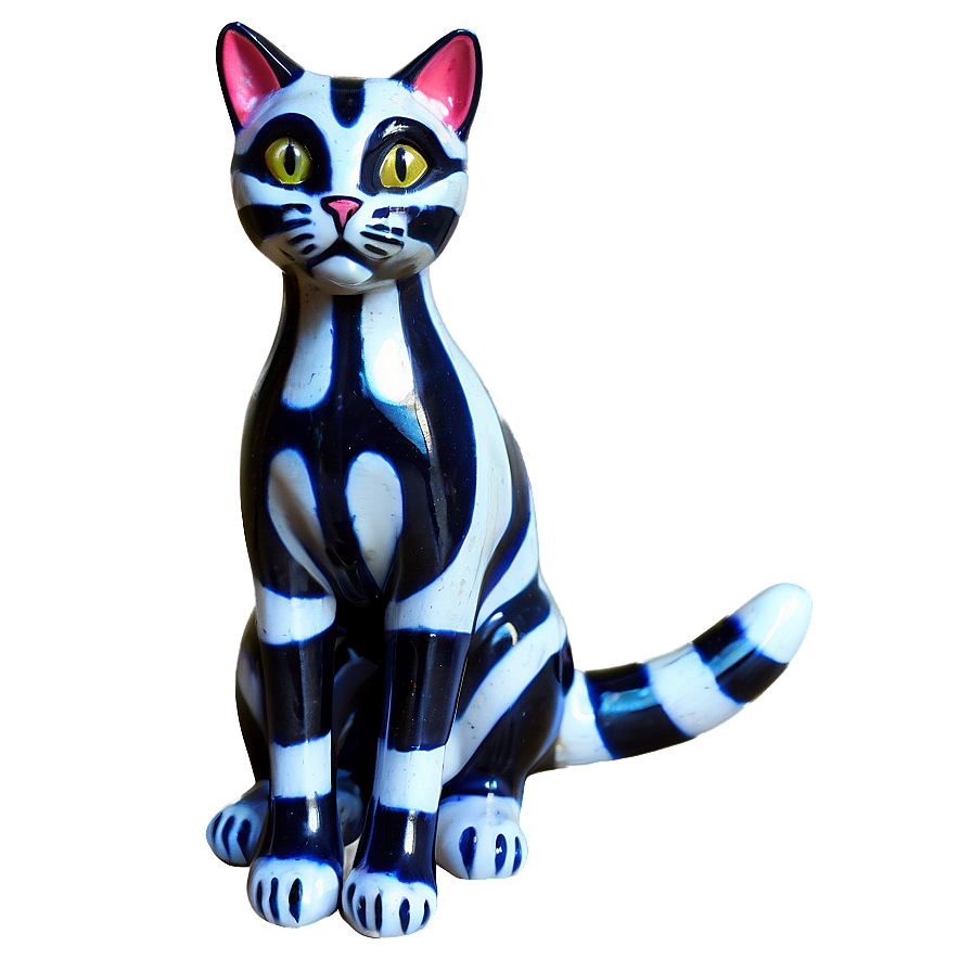 Striped Cat Figure Png B