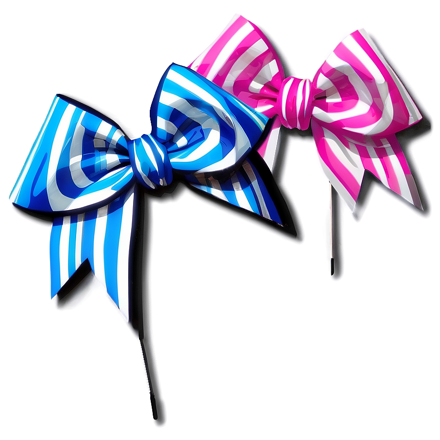 Striped Cheer Bow Png Olp42