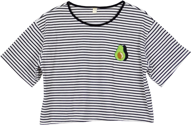 Striped Crop Topwith Avocado Patch