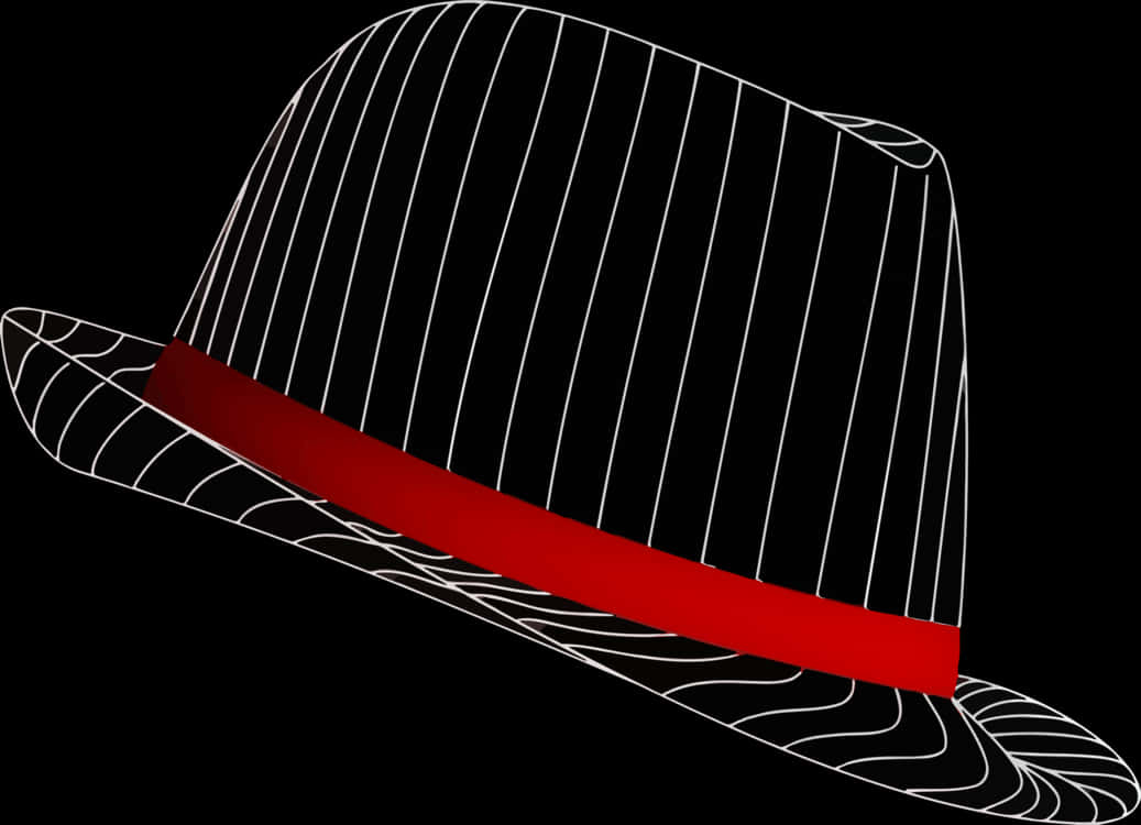 Striped Fedora Hat Graphic