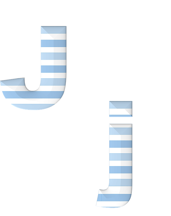 Striped Letter Jand I Design