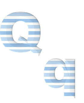 Striped Letter Qandlowercaseq Design