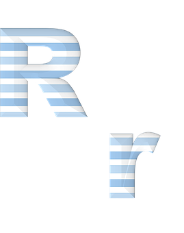 Striped Letter R Graphic