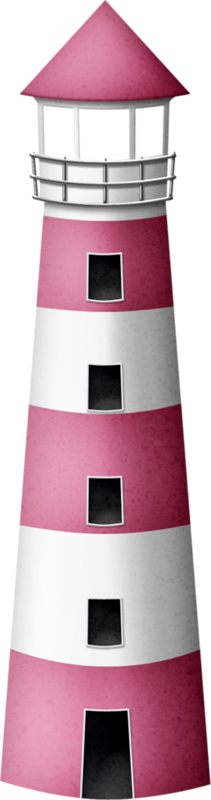 Striped Pink Lighthouse Graphic