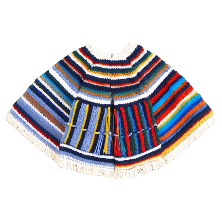 Striped Poncho Fashion Png 5