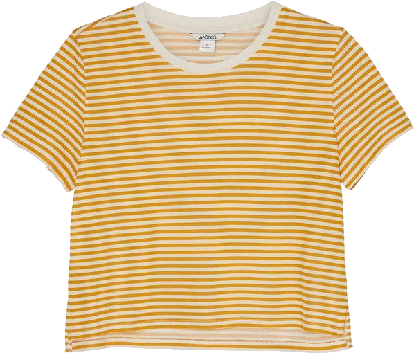 Striped Yellow Crop Top Shirt