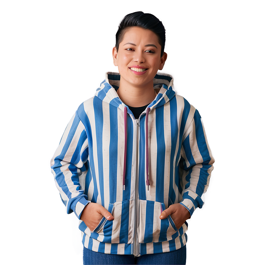 Striped Zip Up Hoodie Png 43