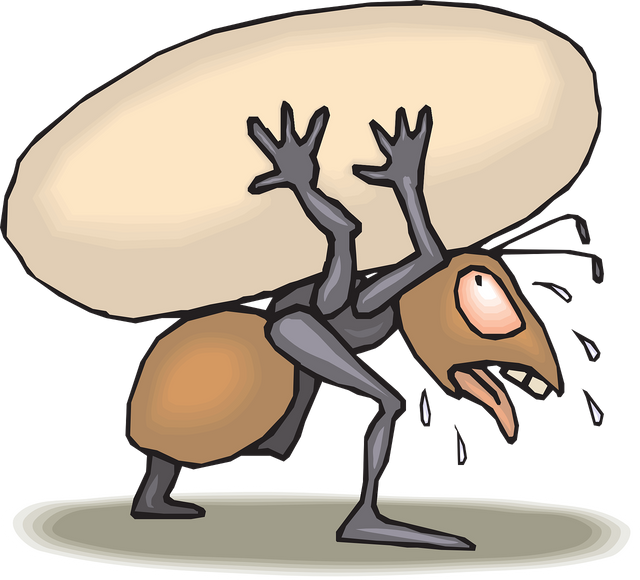 Struggling Ant Cartoon