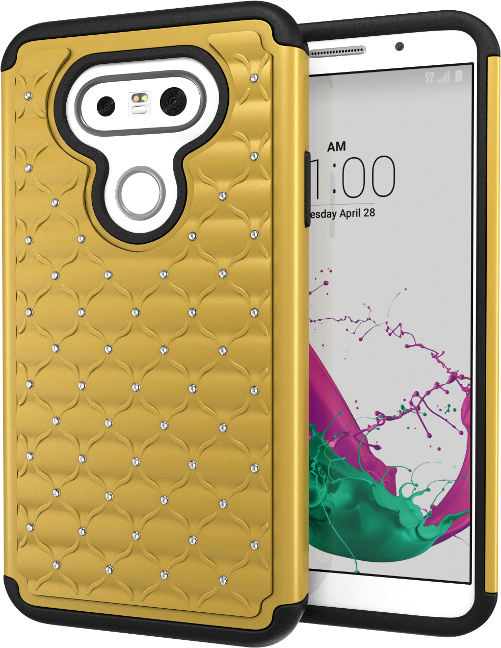 Studded Yellow Phone Casewith Smartphone